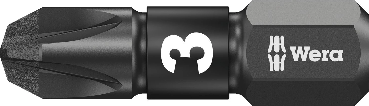 Wera 1/4" bit for Pozidriv screws Impaktor PZ3, Black, 25 mm