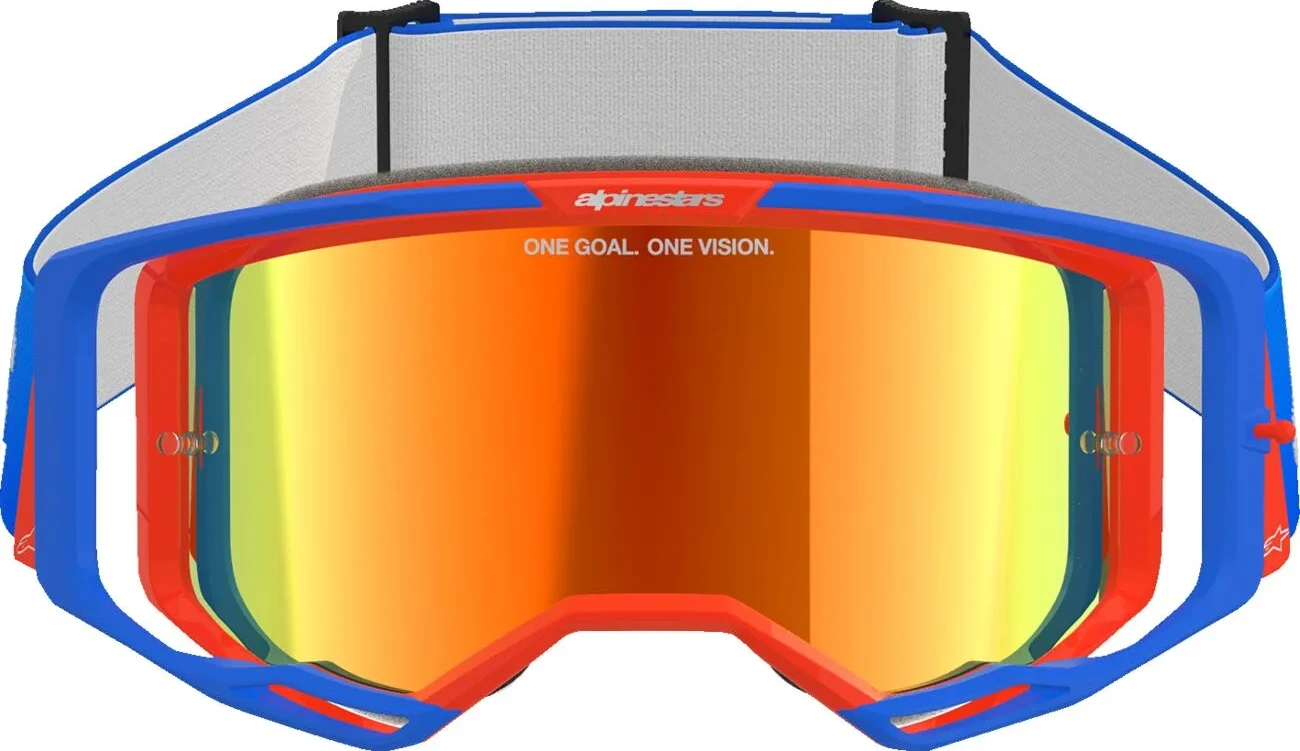 GOGGLE VISION 8 WORDMARK BL/ORG MIRROR-RED