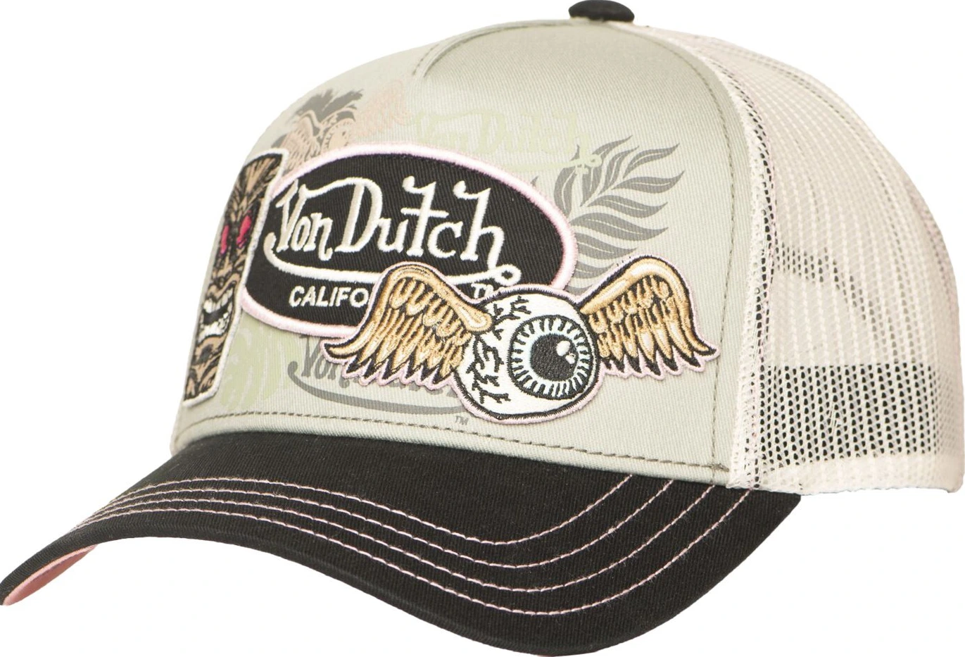 Von Dutch Trucker cap patches 13, Cream