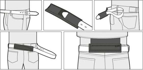 Siksnas apvalks, kas savieno bikses ar jaku BELT CONNECTOR (EN) belt overlap OXFORD (OS, krāsa melna, ādas raksts)