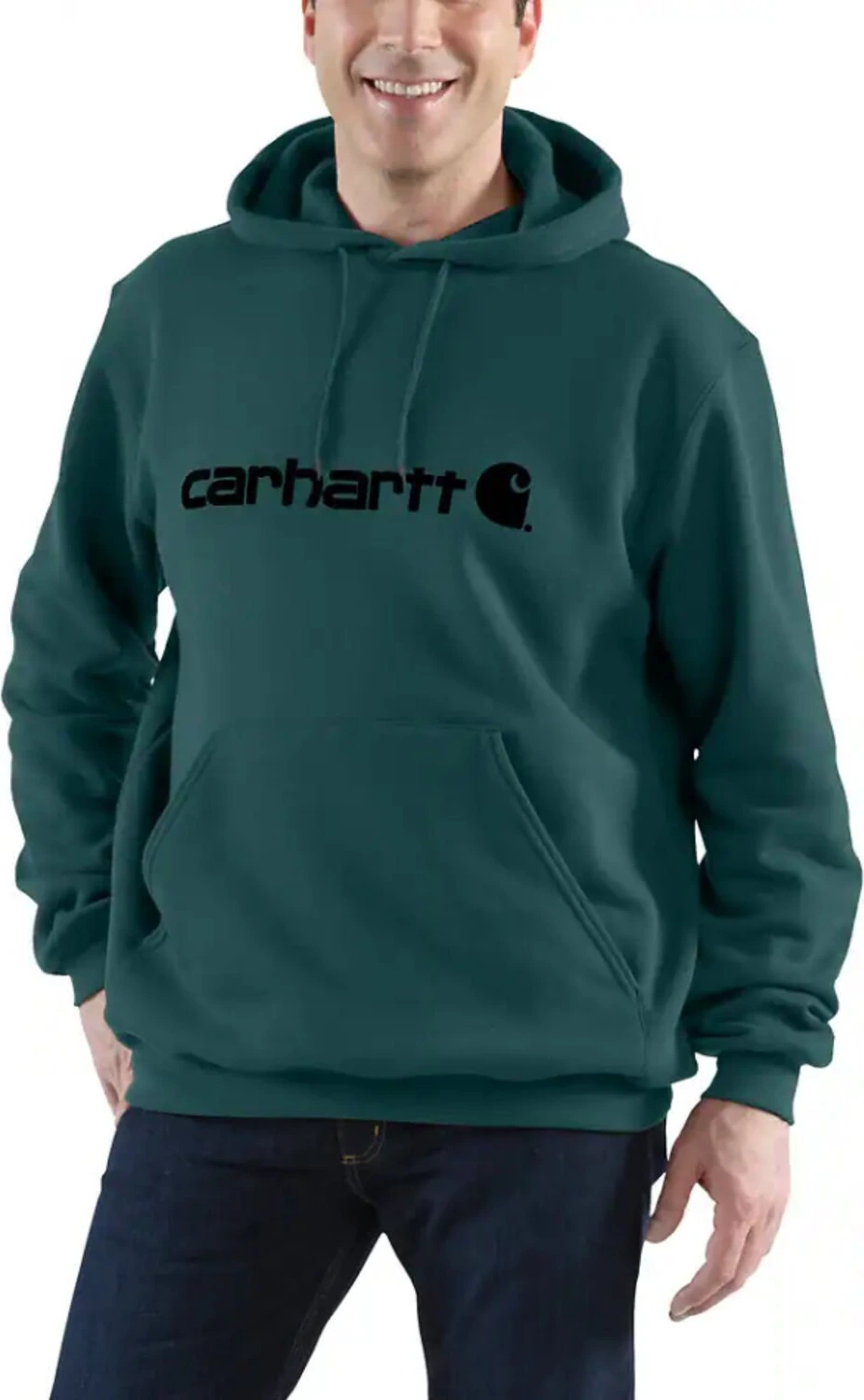 Carhartt Signature Logo hoodie greenstone, L