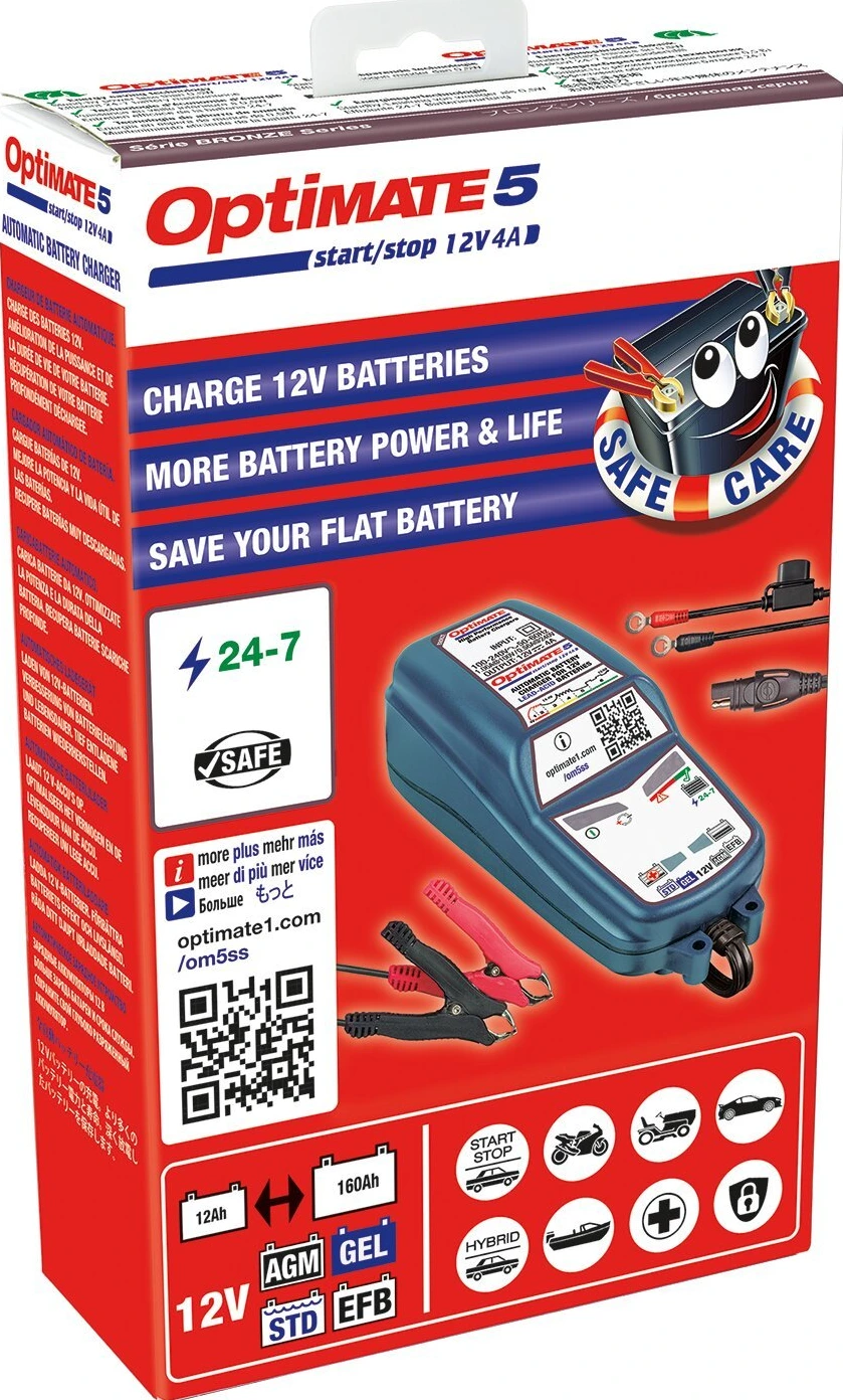 Tecmate OptiMATE 5, 12V Start-Stop & Deep C. battery charger