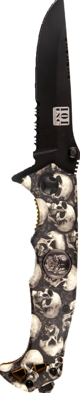 Knife skull & clip, Black, ivory