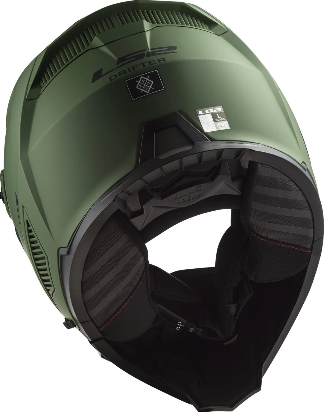 LS2 Drifter Solid helmet matt military green, S, Matte