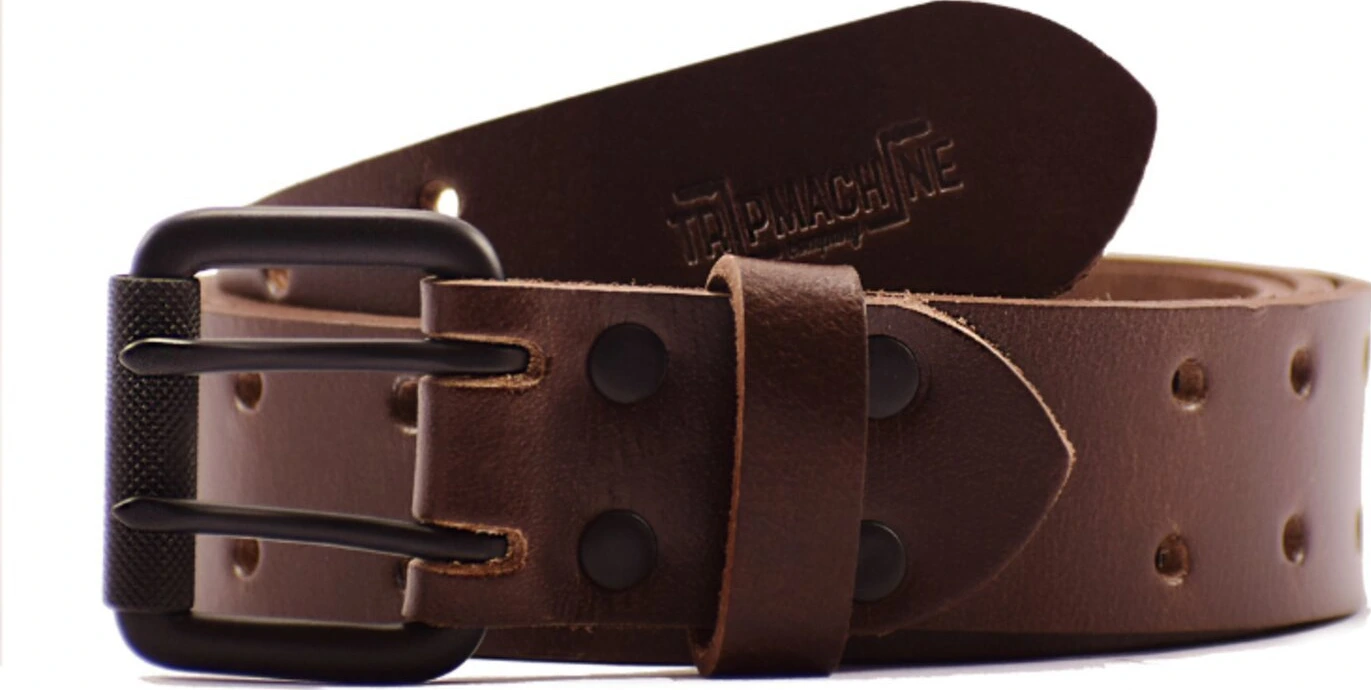 Trip Machine Belt Double pin, tobacco brown