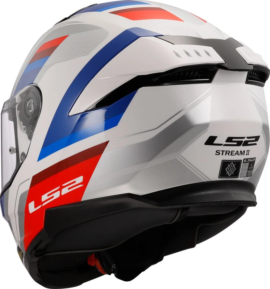 LS2 FF808 STREAM II VINTAGE helmet - White Blue Red, 3XL