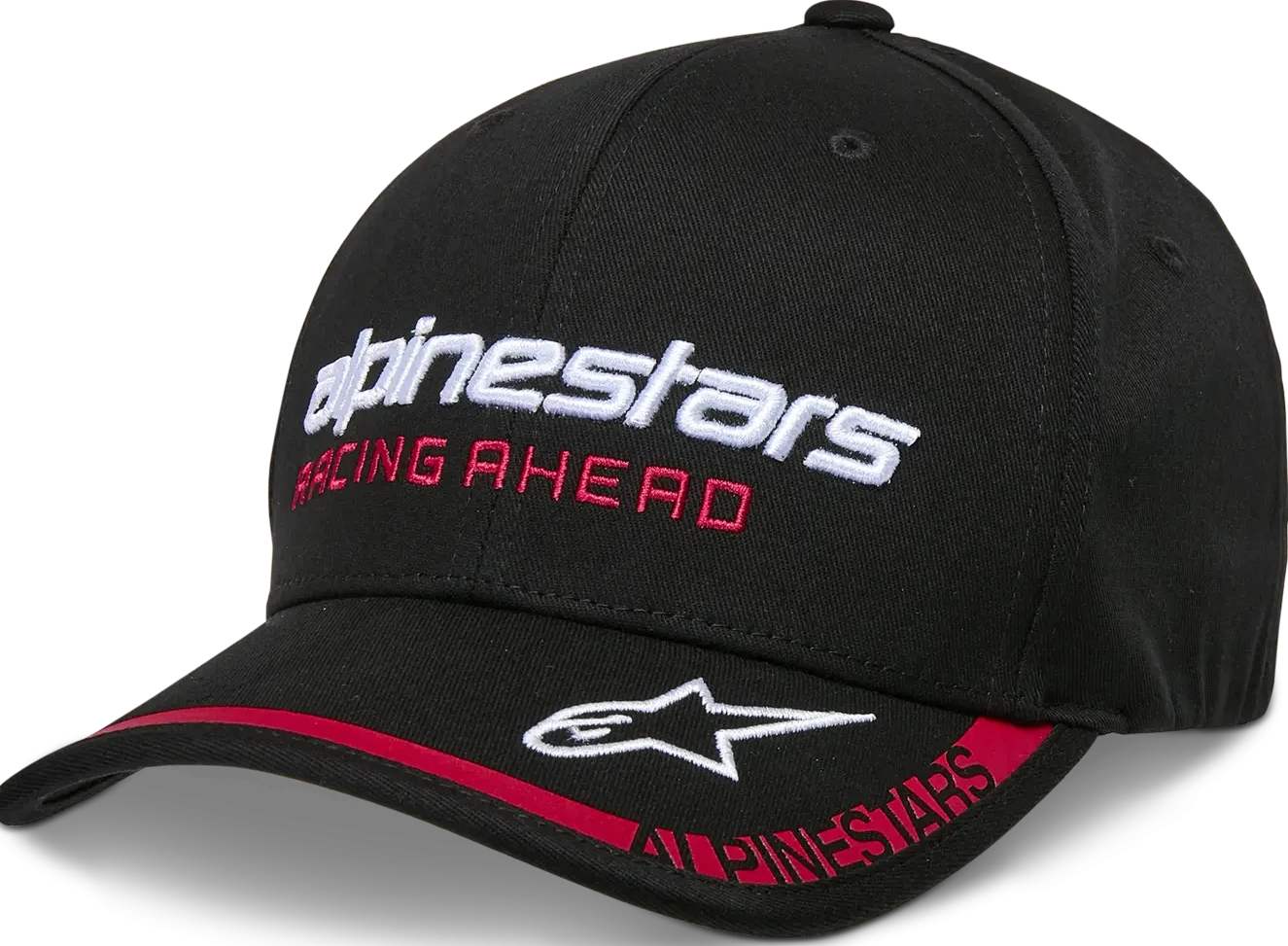 HAT CRV BILL INDENT BLACK/RED S/M