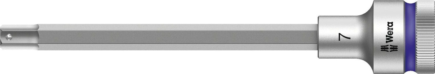 Wera Zyklop 1/2" Hex socket bit with holding function, 7 mm, Brushed