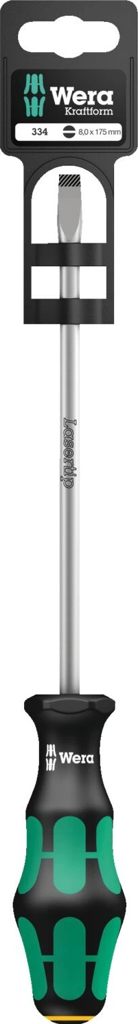 Wera screwdriver for slotted screws Series 300, Red, 175 mm, Chrome