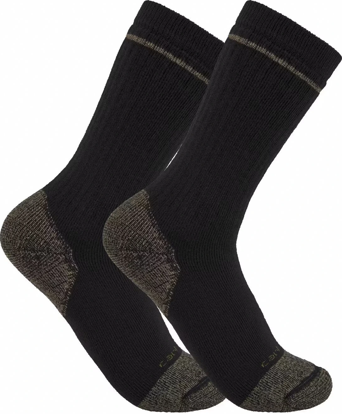 Carhartt Cotton Blend Steel Toe boot sock 2 Pack, Black, XL