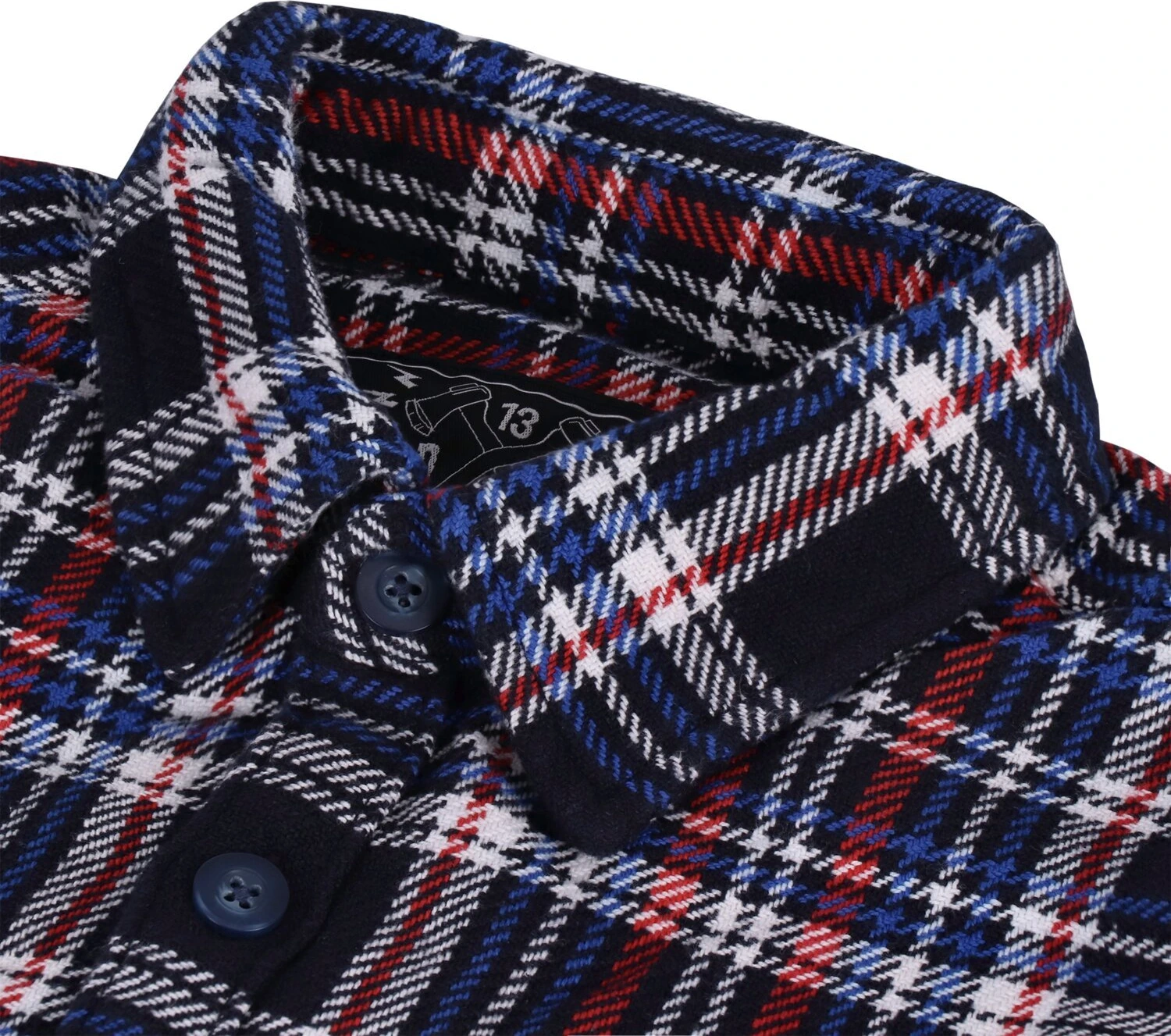 13 1/2 Woodland check shirt navy/red