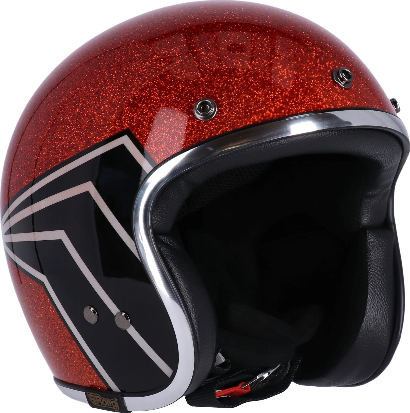 13 1/2 Skull bucket helmet flake, amber, S, Metal Flake