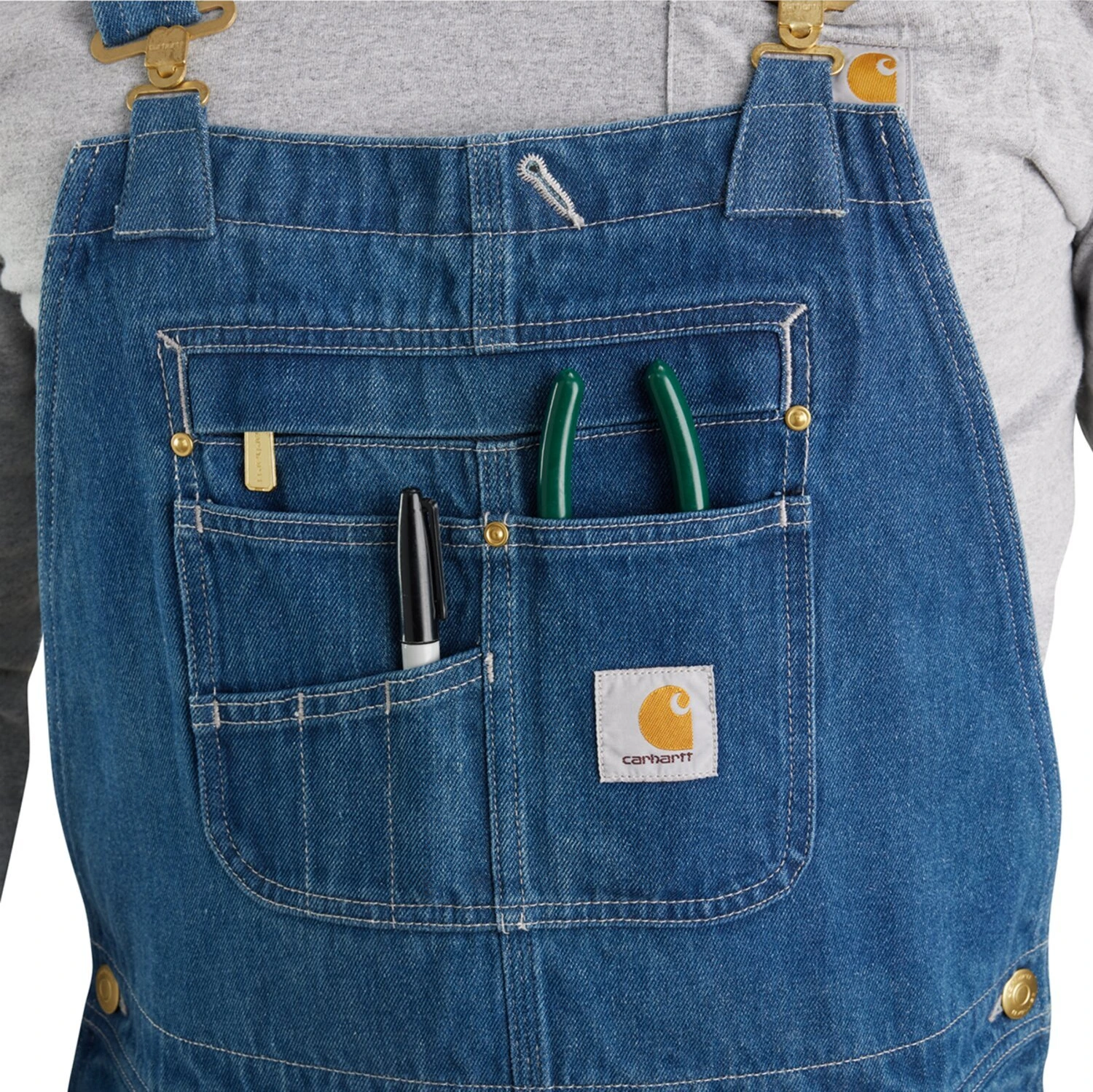 Carhartt Loose Fit bib overall darkstone, Blue, 30/32