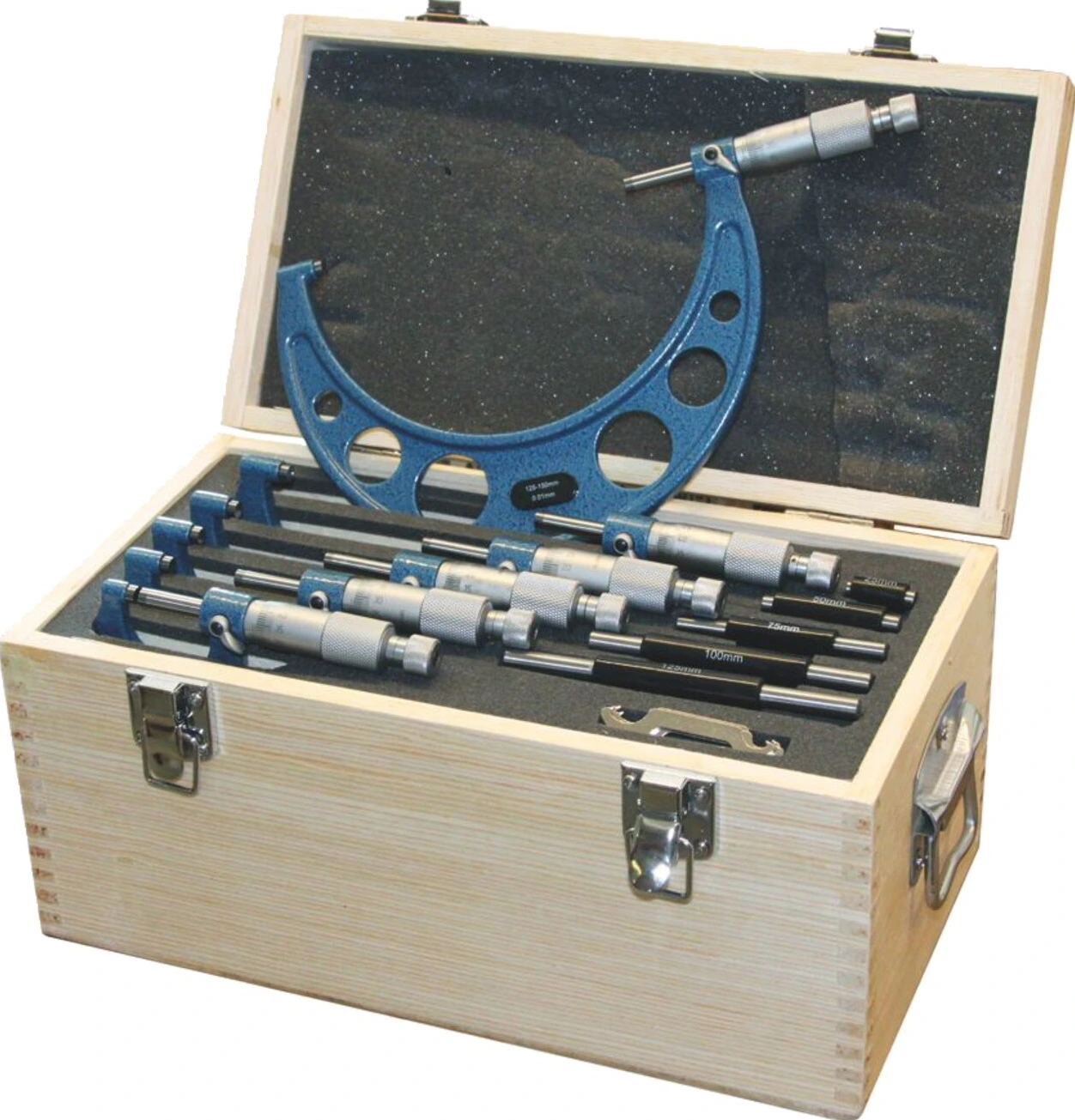 MIB, outside micrometer set, DIN 863. 0-100mm, Satin