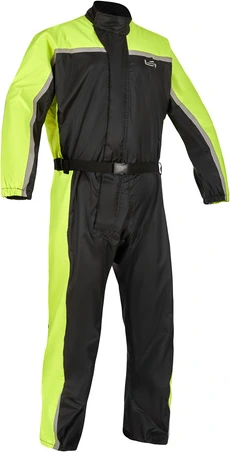 Lindstrands rain suit Sidvallen one piece Black/HV yellow, XS