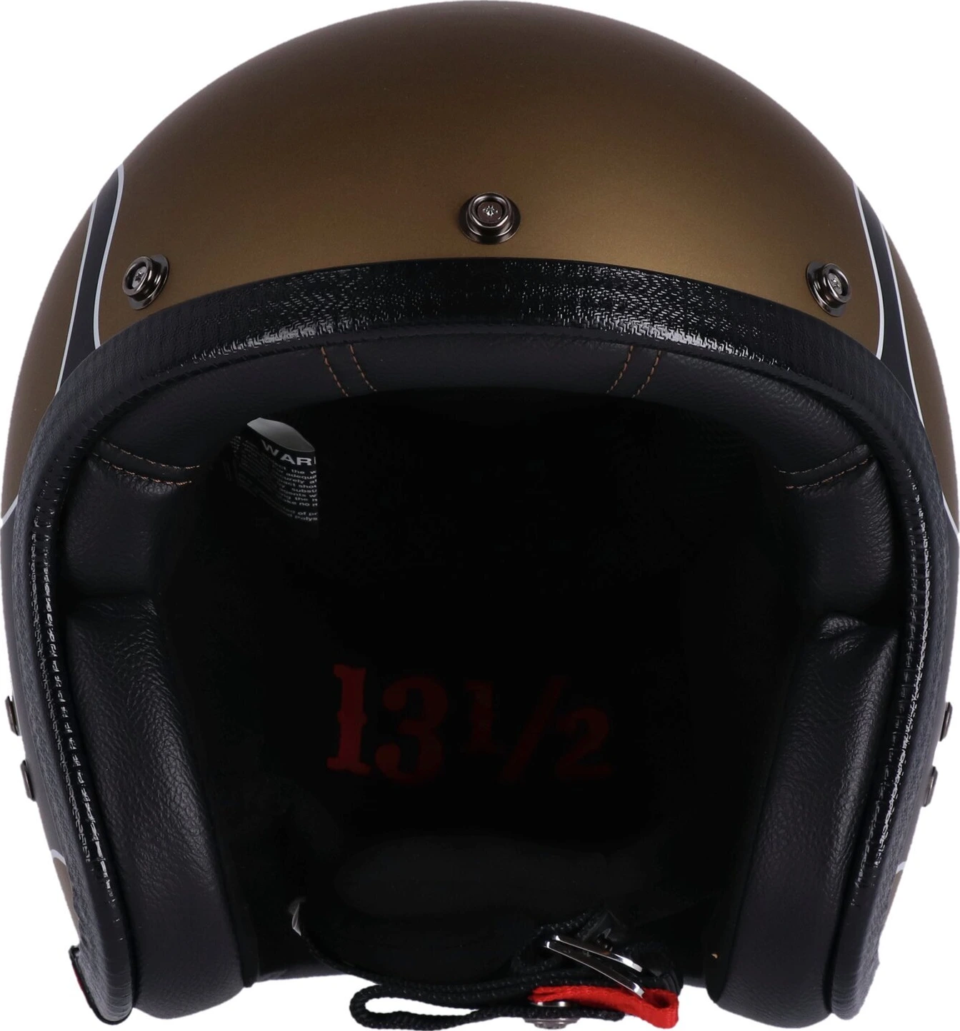 13 1/2 Skull bucket helmet, flames Gold, Gold, 2XL, matt