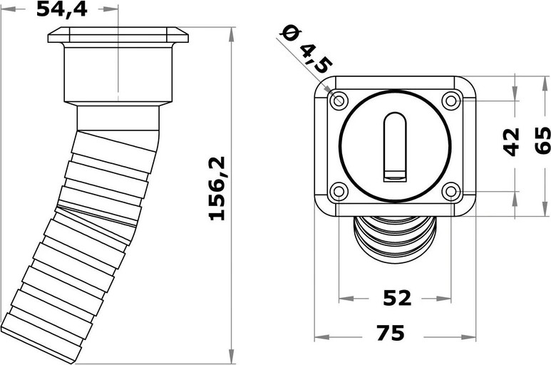 Osculati Square Diesel deck filler short version 38 mm