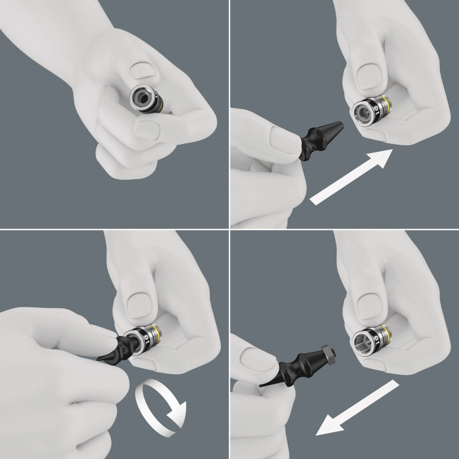 Wera Zyklop ratchet kit 42 pcs. 1/4" drive Metric sizes, Black, 152 mm, Chrome