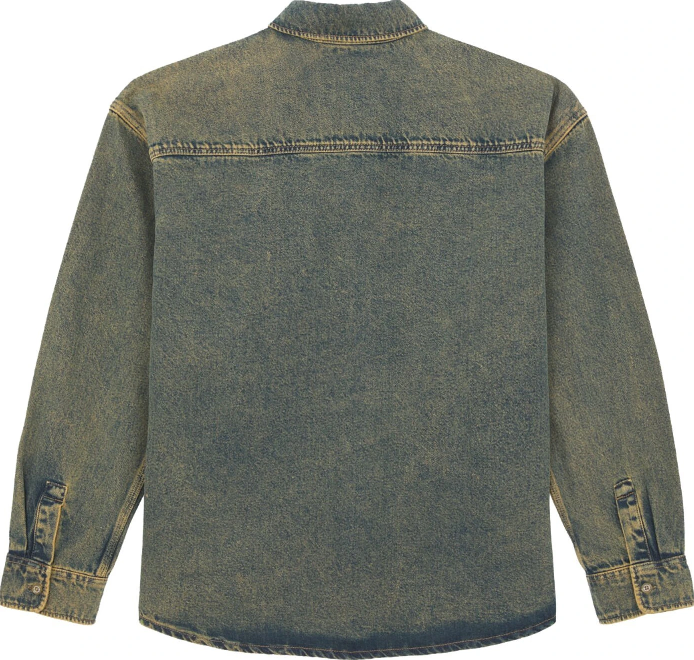 Dickies Houston shirt yellow fade ind, Green, L