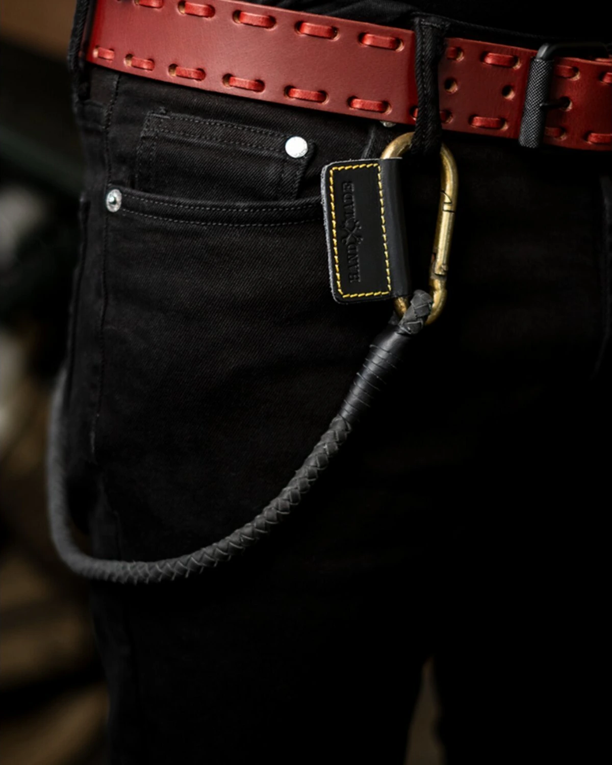 Trip Machine Braided key chain, Black
