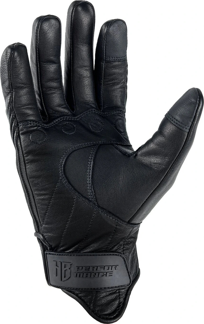 HeinzBikes Clubstyle leather gloves, Black, L