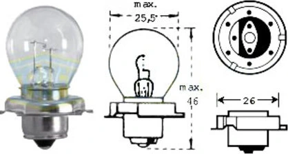 Polttimo 12v 15w P26s