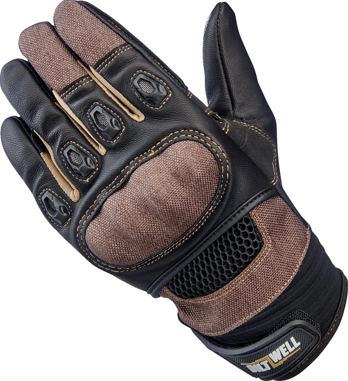 Biltwell Bridgeport gloves, chocolate Black, Black, XS