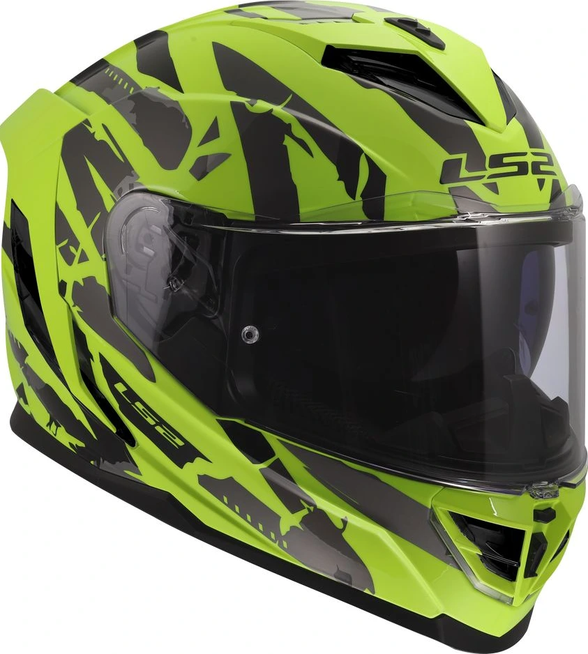 LS2 FF818 STORM III KAOS Helmet - L, Hi-Vis Yellow