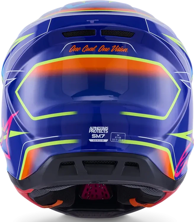 HELMET SM7 CAST BLU/YL/PINK XS
