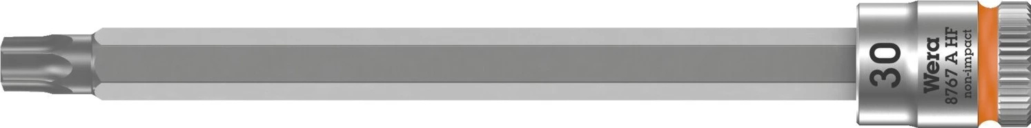 Wera Zyklop 1/4" Torx® socket bit with holding function, 100 mm, Brushed