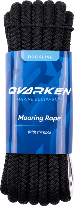 Qvarken Mooring Rope Dockline with thimble 14mm 6m black