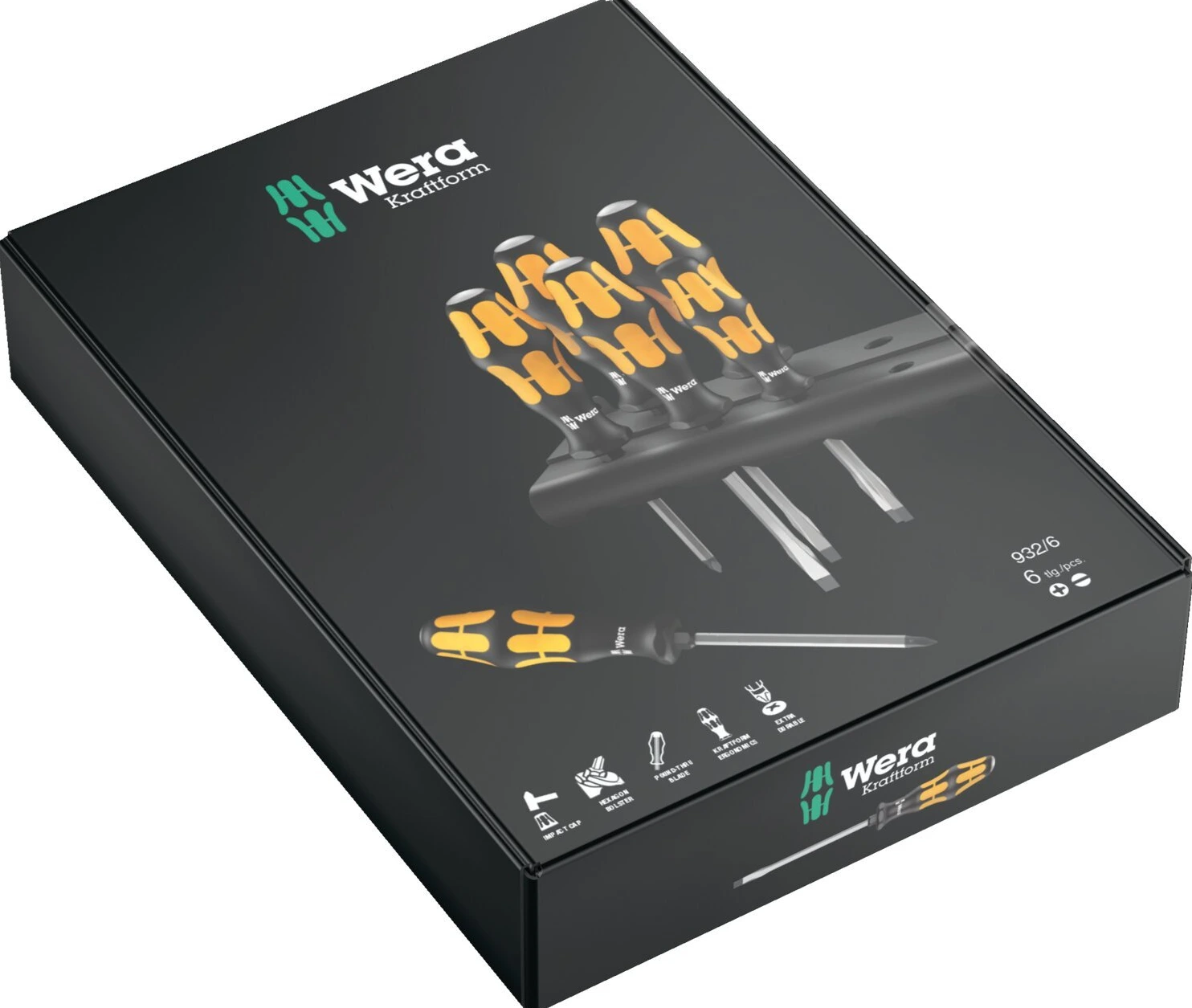 Wera screwdriver set Kraftform chisel Series 900, Black