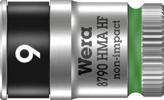 Wera Zyklop 1/4" socket with holding function - Metric 9.0