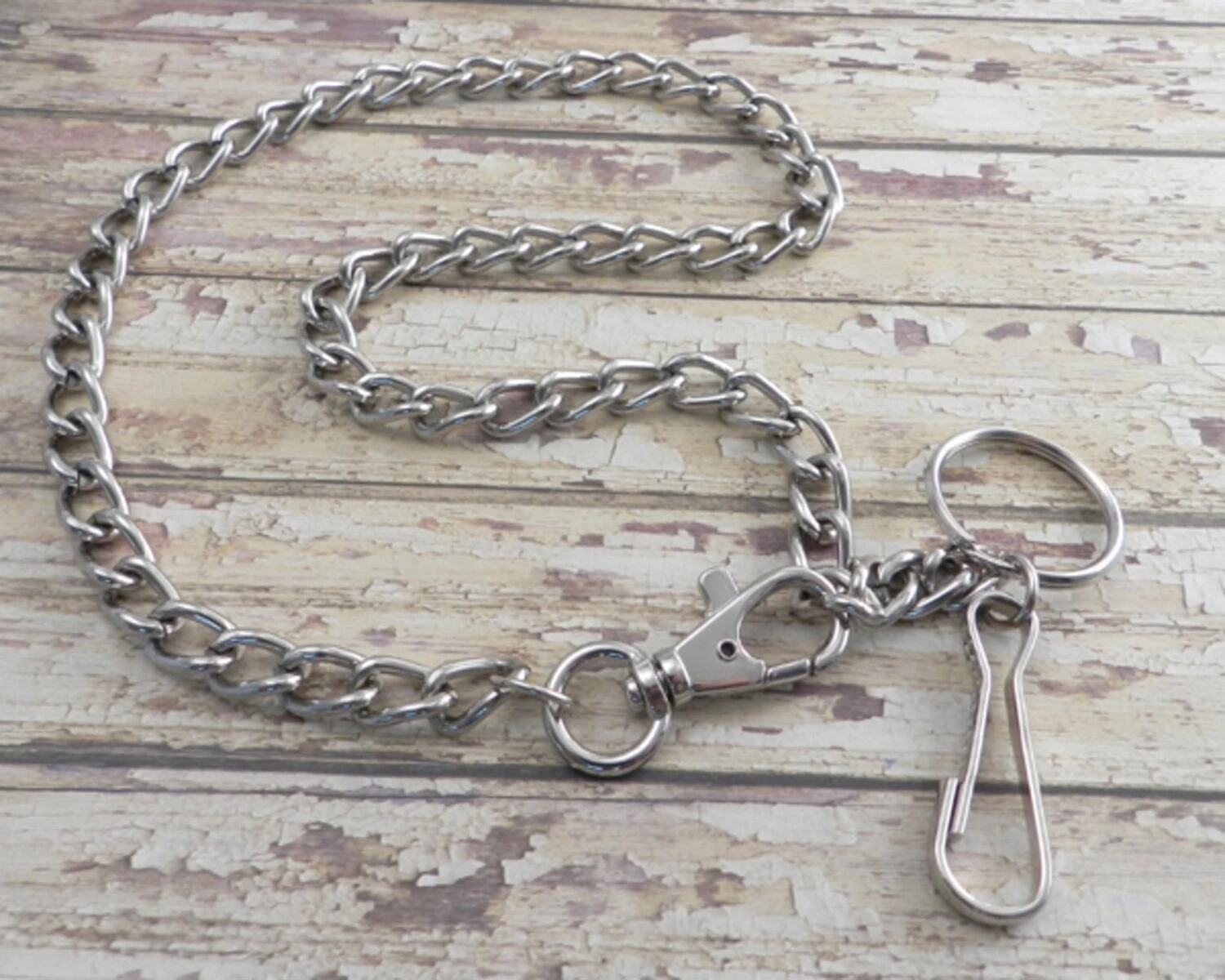 Amigaz Wallet Chain Punk Leash - Chain Necklace Combo 29", Silver