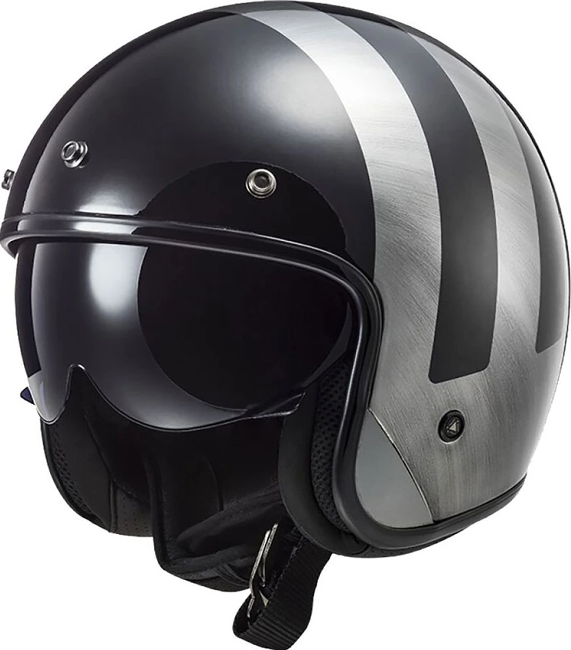 LS2 OF601 BOB II LINES helmet - Black Jeans, 2XL