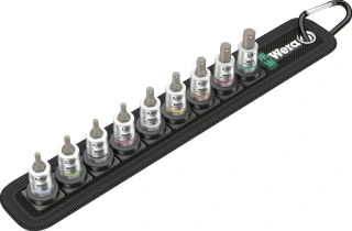 Wera socket belt with 1/4" drive hex socket bits - US sizes