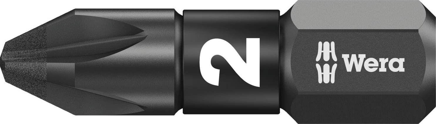 Wera 1/4" bit for Pozidriv screws Impaktor PZ2, Black, 25 mm
