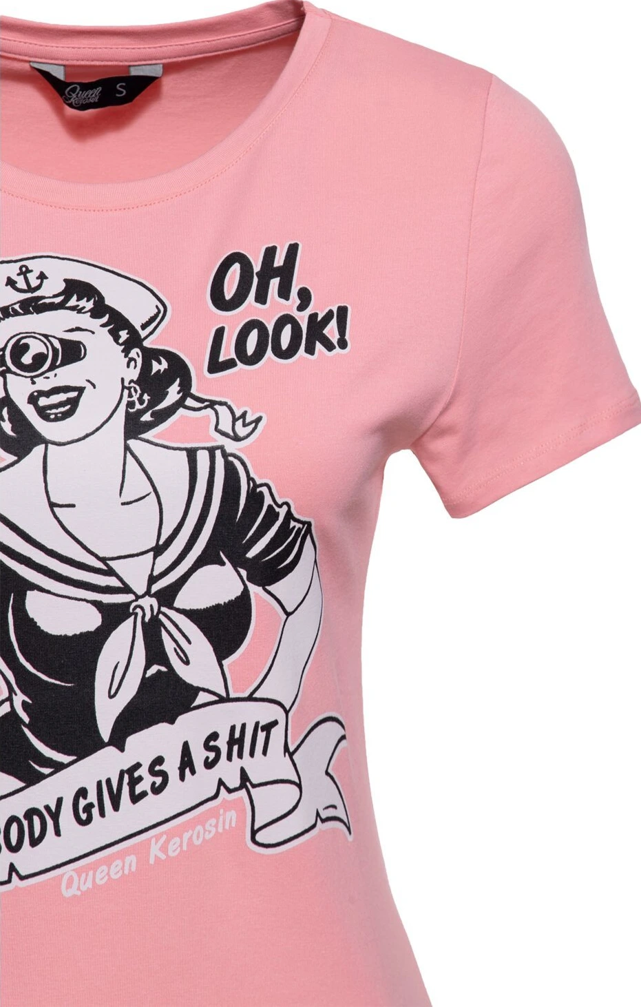 Queen Kerosin Nobody Gives A Shit t-shirt rose, Pink, S