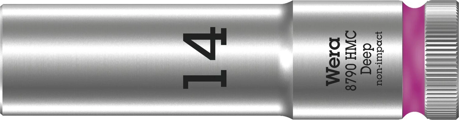 Wera, deep socket size 14mm, Chrome