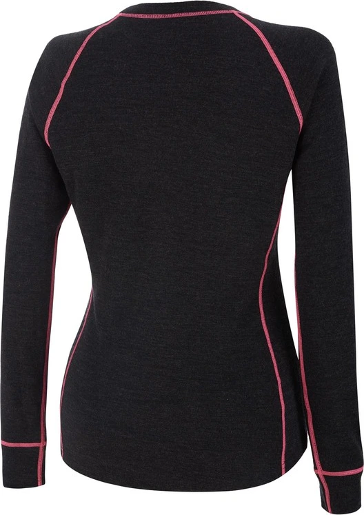 AMOQ 100% Merino W's Base Layer Jersey Gray/Pink, S
