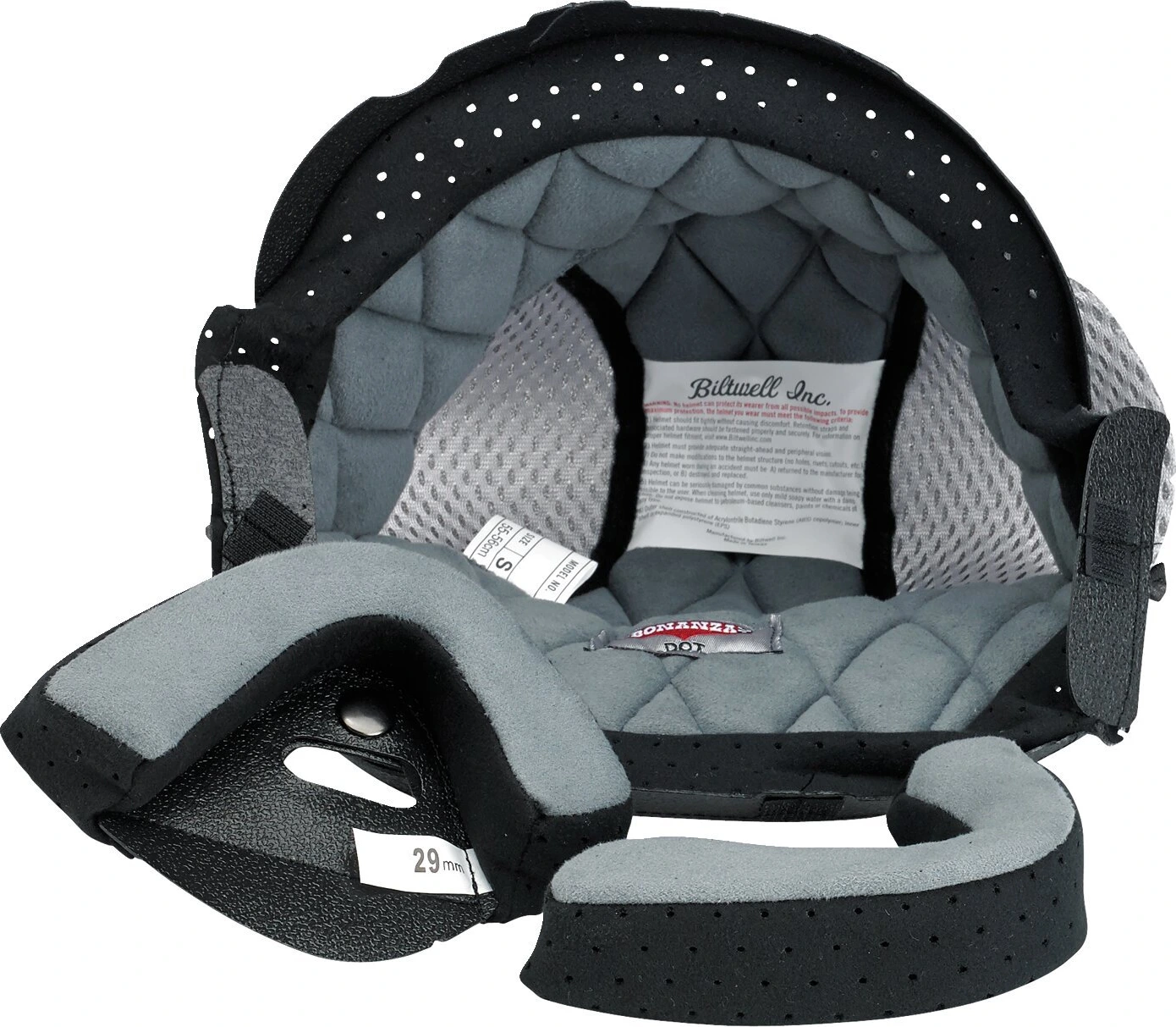 Biltwell Bonanza helmet liner, Gray, 2XL