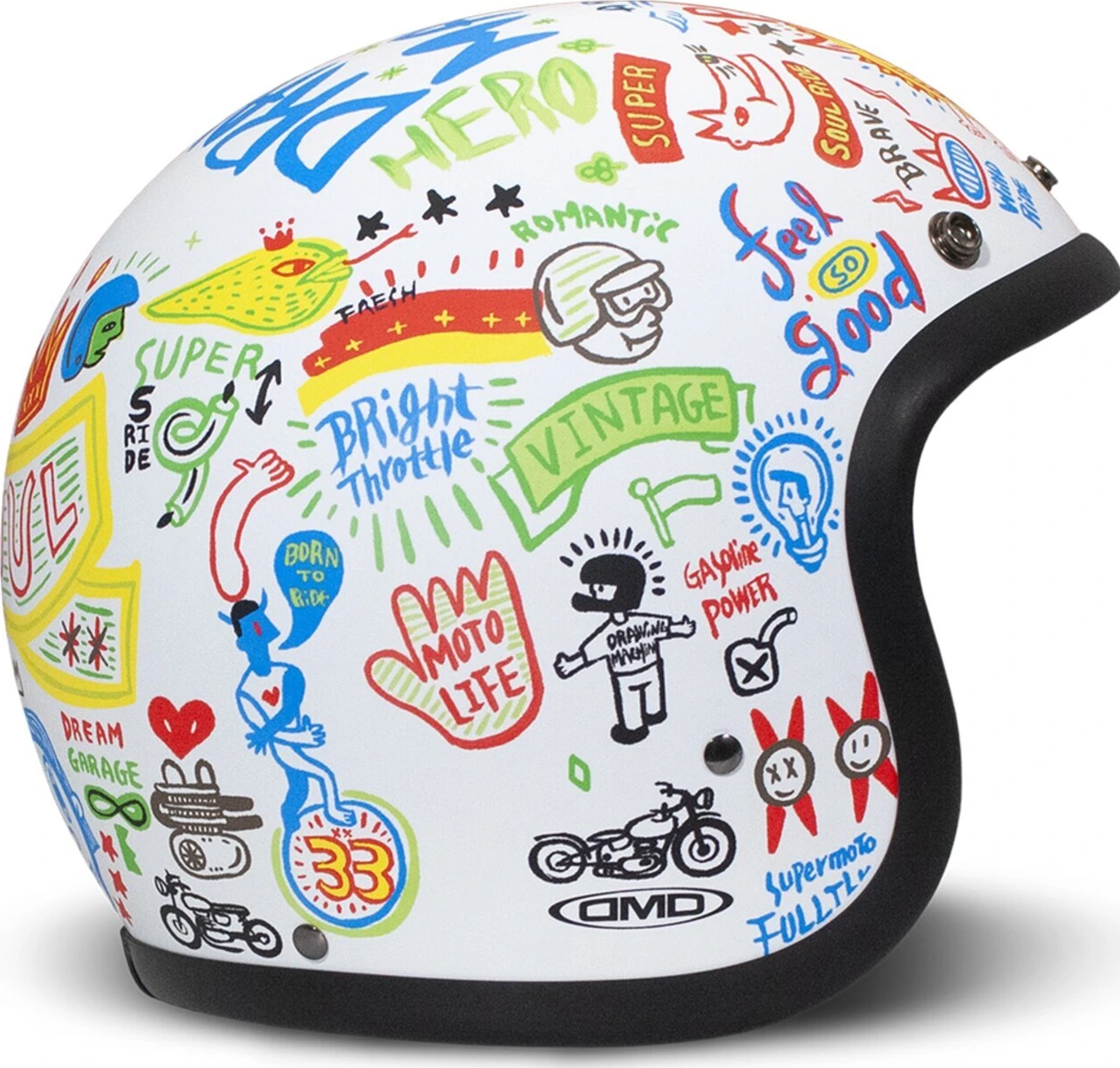 DMD Retro helmet Soul, White, M, Gloss