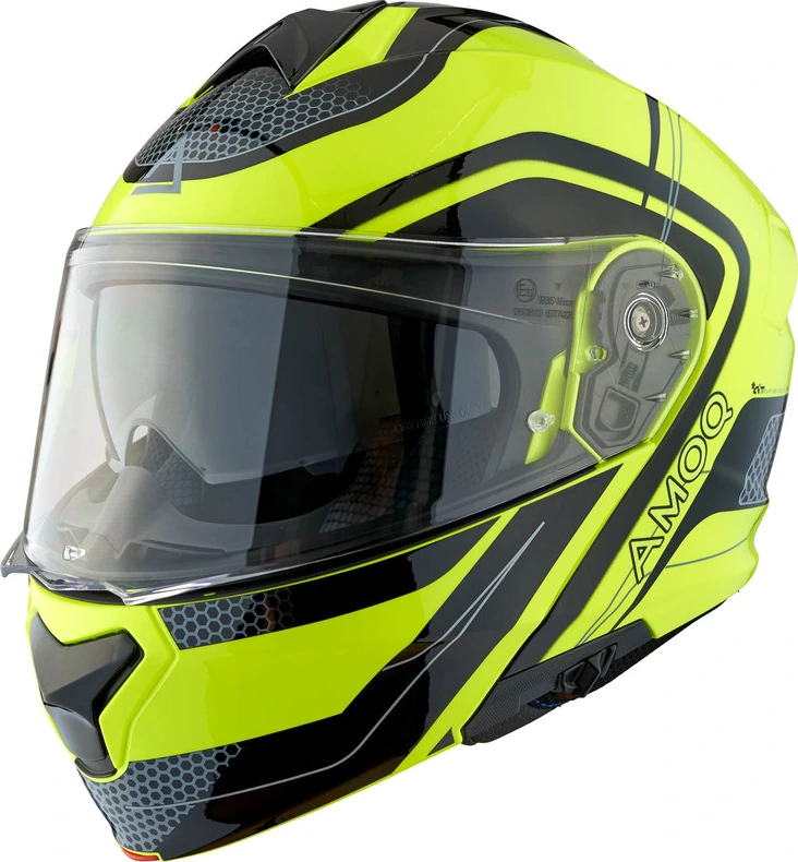 AMOQ Helmet MI100 Porto black/yellow, XS