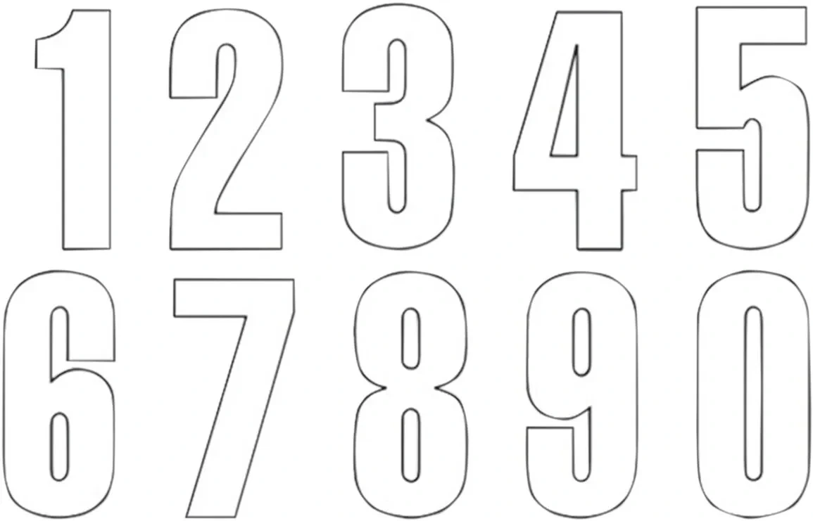 NUMBER #4 13X7CM WH