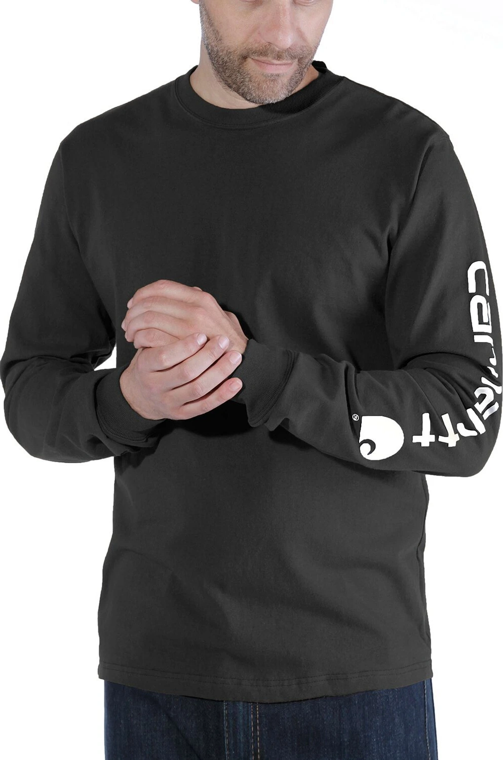 Carhartt Sleeve logo long sleeve, Black, S