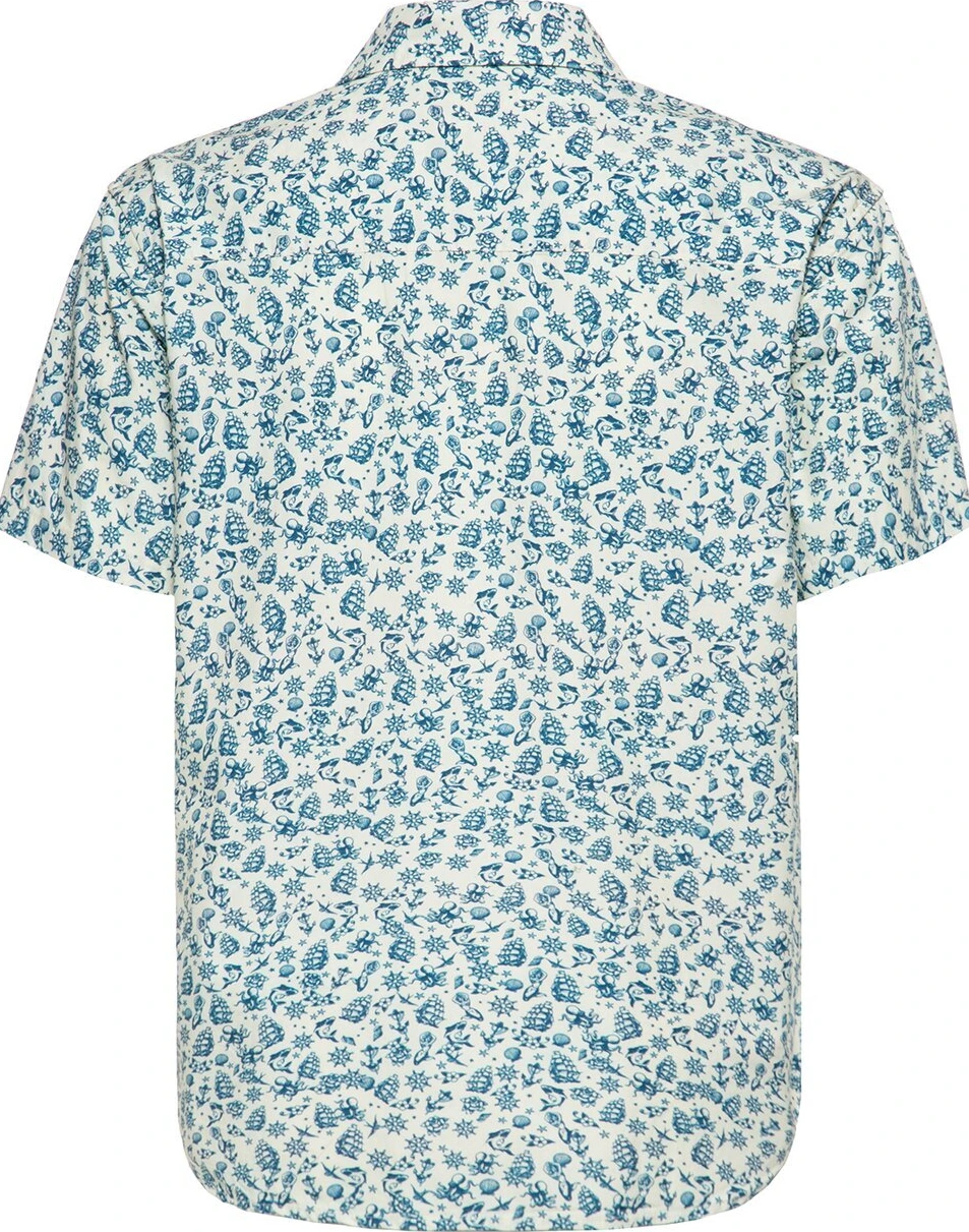 King Kerosin Vintage Sea Pattern t-shirt off white, M