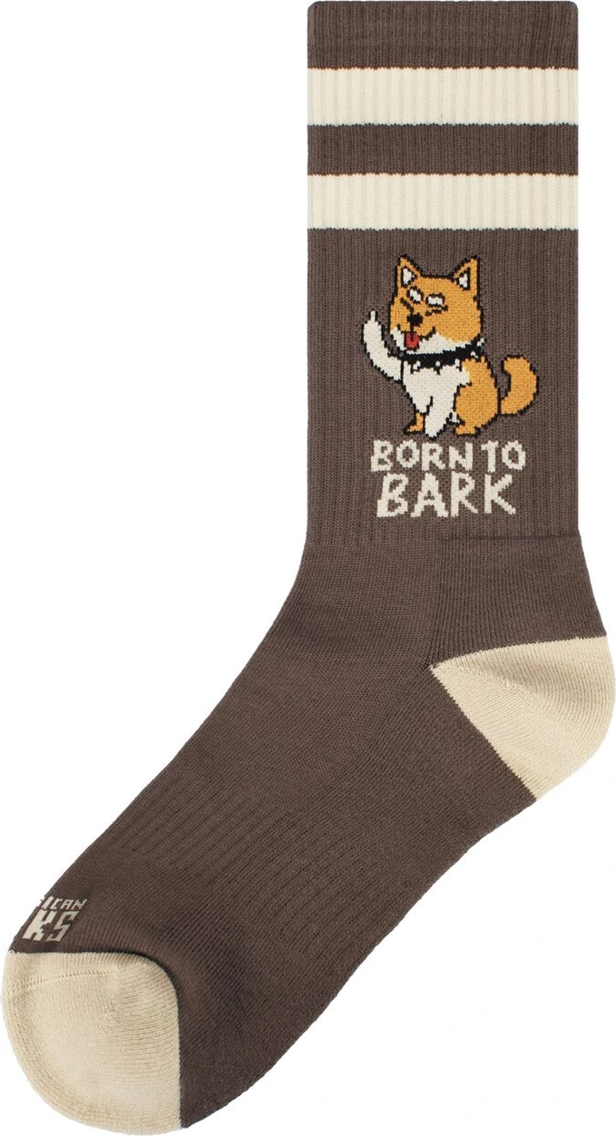 American Socks Born to Bark Mid High sokid, pruunid, üks suurus