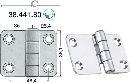 hinge w/release pin 60.4x38.1