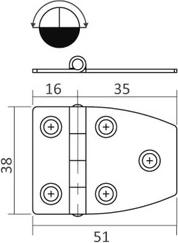 S.S hinge 51x27 mm