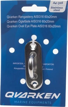Qvarken Oval Eye Plate AISI316 45x15mm